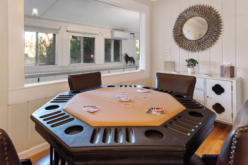 Game night awaits - shuffle the deck, roll the dice, and enjoy endless fun!  The house is stocked with a variety of fun games for friendly competition.