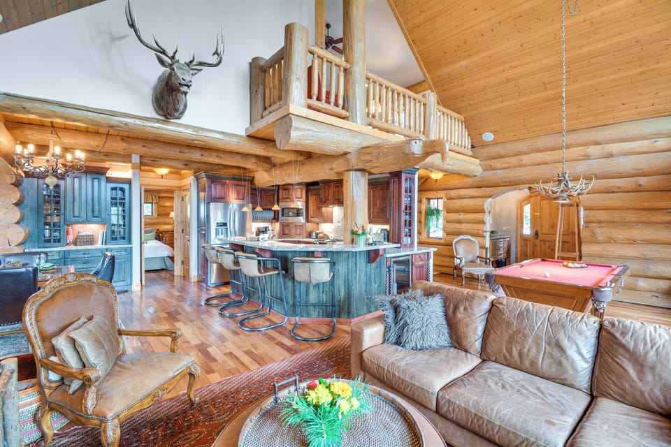 Living Room | 1st Floor | Flat-Screen TV w/ Cable | Fireplace | Pool Table