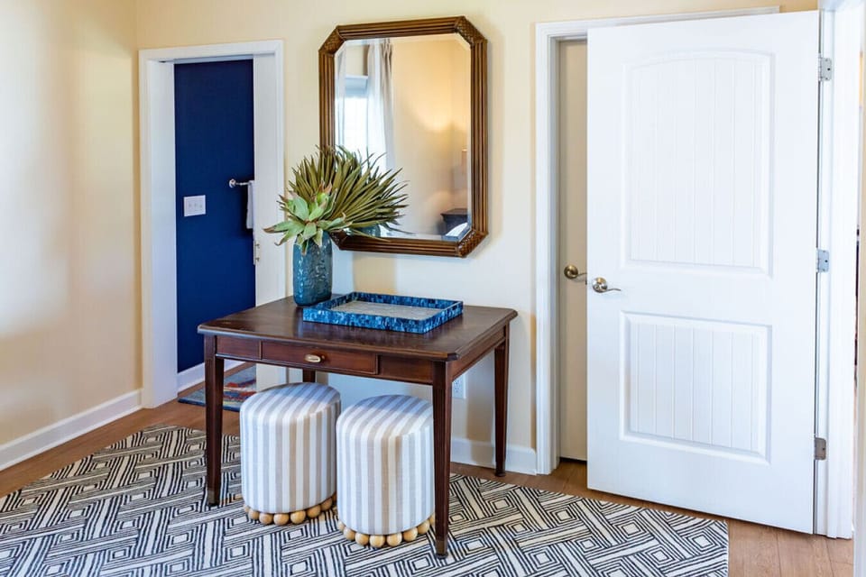 Welcoming entry space with console table and accent decor