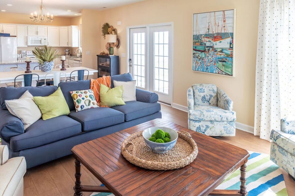 Cozy living area with comfortable seating and natural light