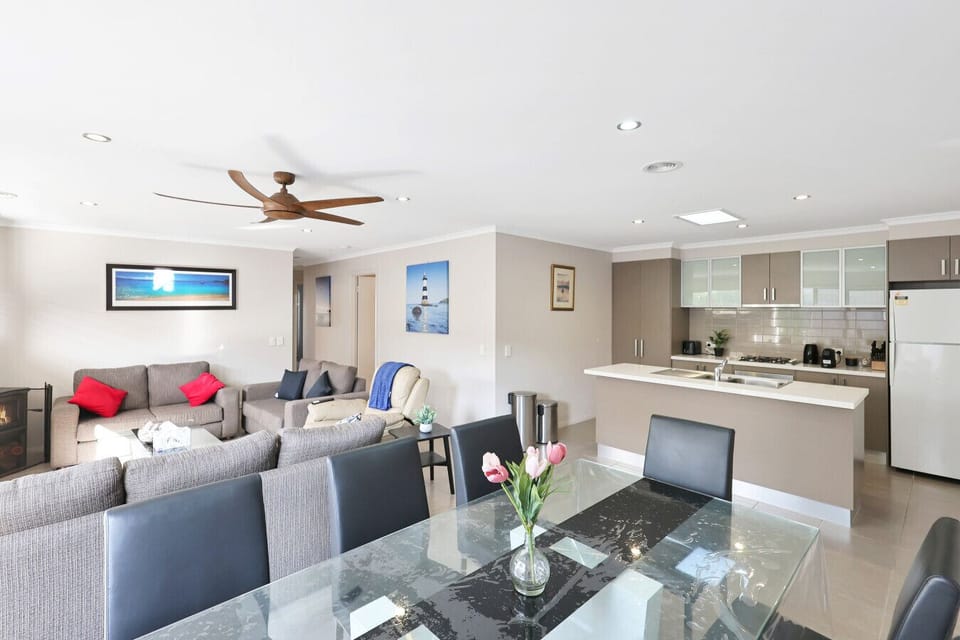 Dining area overlooking comfortable living space