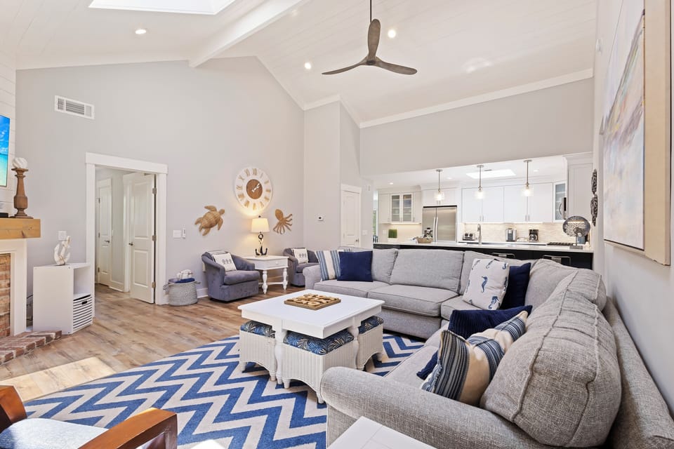 Living area with a Smart TV with streaming options for downtime