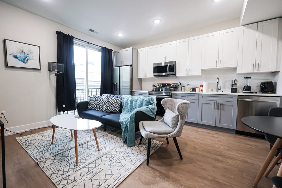 Comfortable seating arranged for conversation and relaxation.
