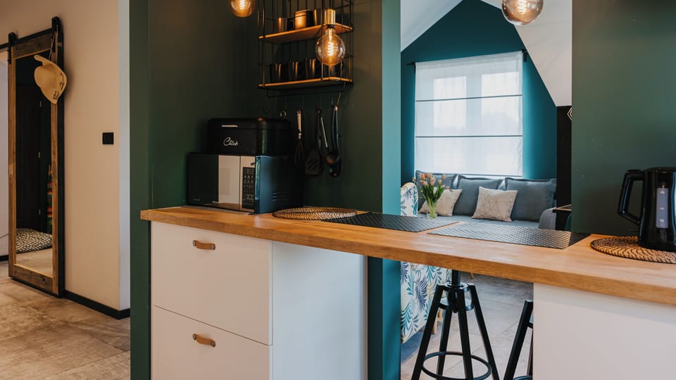 Apartment (10) | Private kitchen | Fridge, stovetop, electric kettle, cookware/dishes/utensils