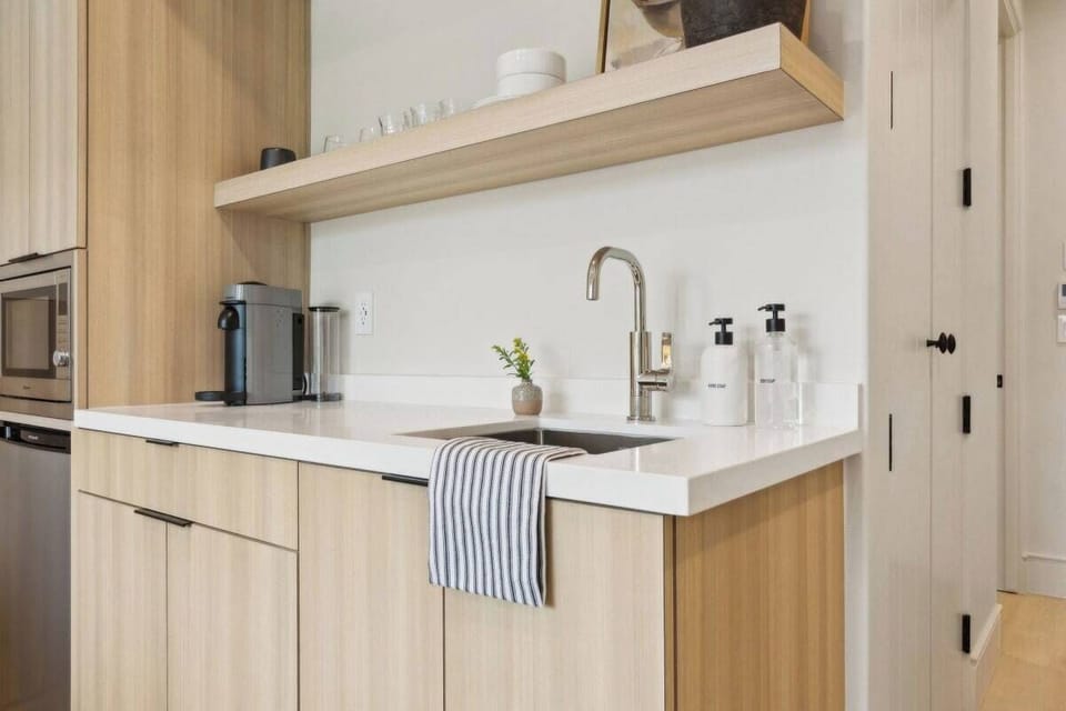 Kitchenette with Nespresso Coffee Machine and Mini Fridge - No Stove