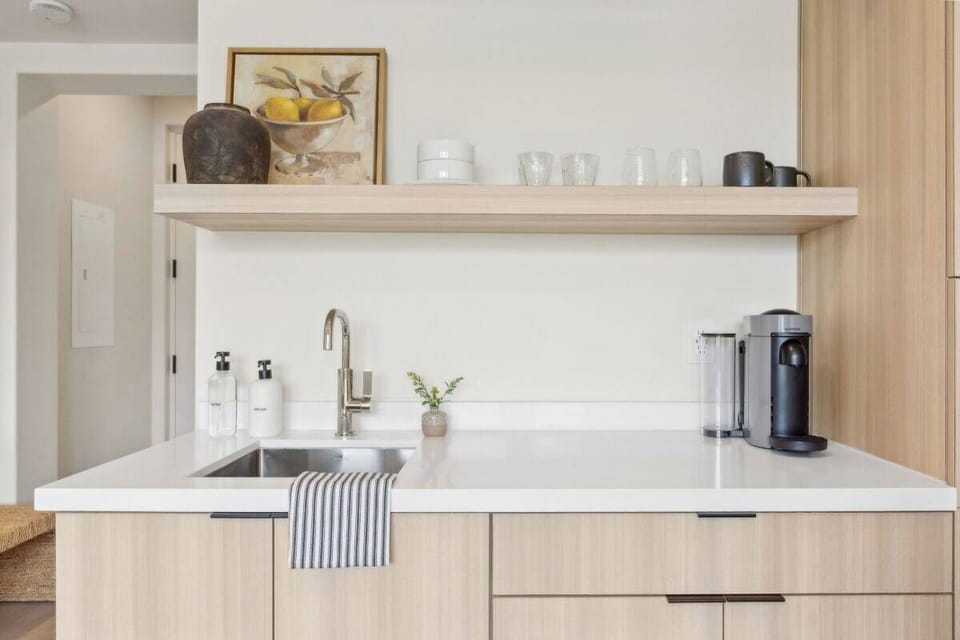 Kitchenette with Nespresso Coffee Machine and Mini Fridge - No Stove
