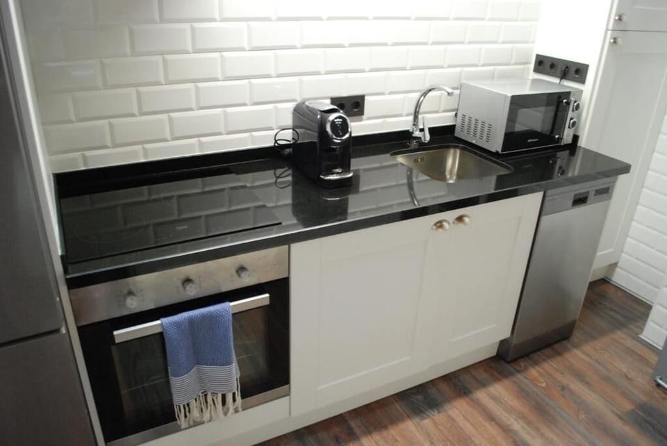 Apartment, City View | Private kitchen | Fridge, microwave, oven, stovetop