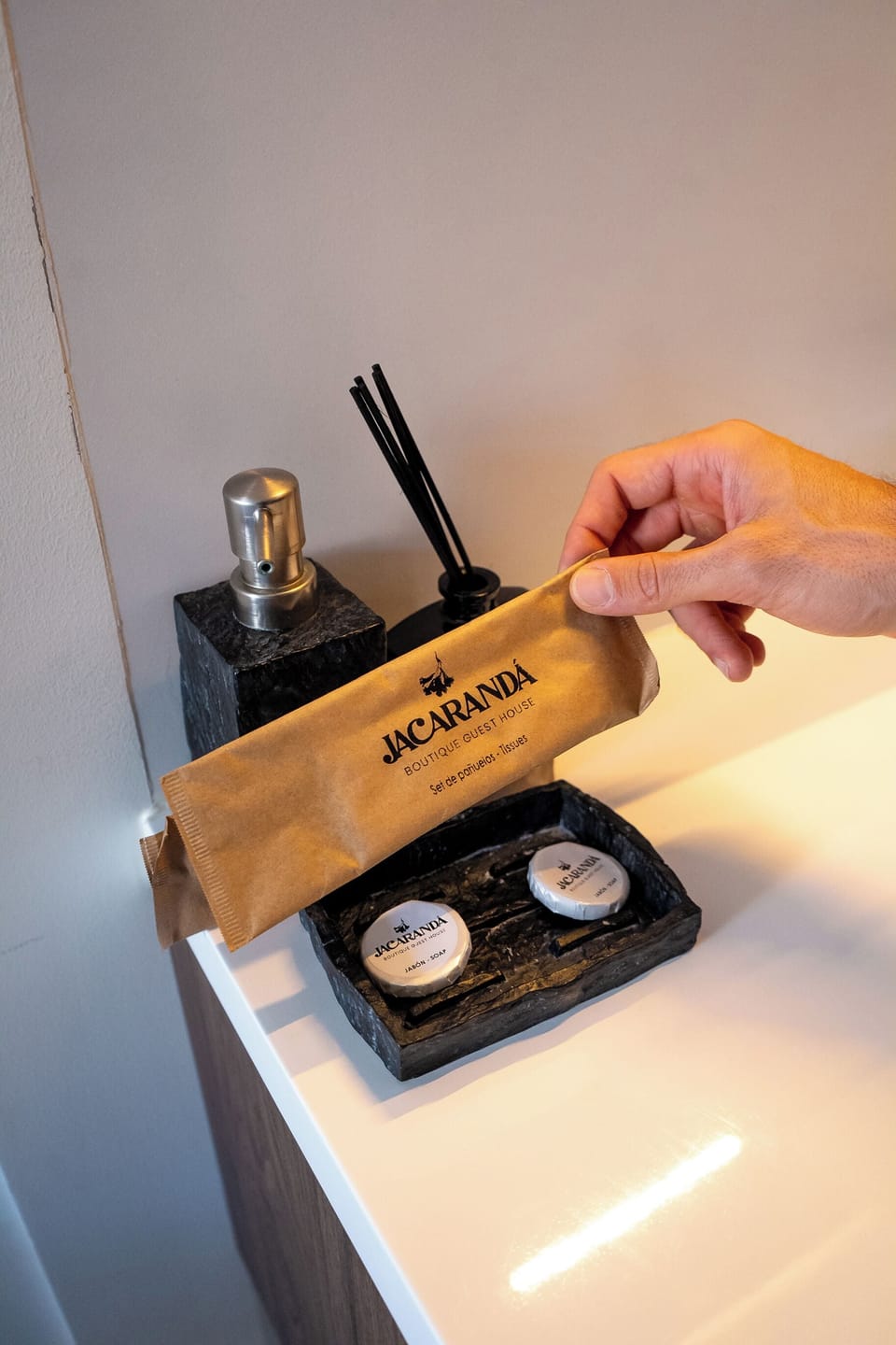 Eco-friendly toiletries, hair dryer, bathrobes, slippers