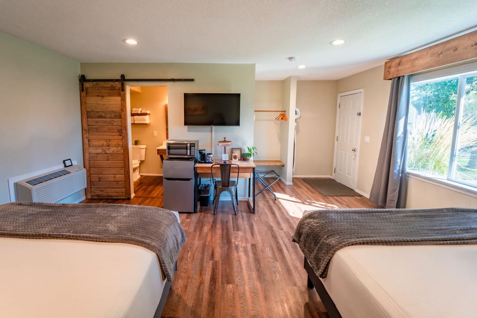 Classic Room, 2 Queen Beds, Non Smoking | Desk, iron/ironing board, free WiFi, bed sheets