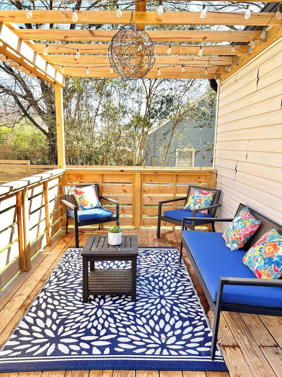 Enjoy a nice conversation on our deck.