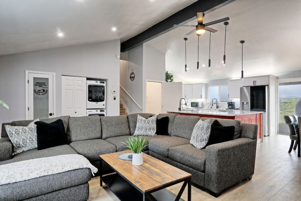 Sink into comfort on the sectional – perfect for vacation relaxation or family fun