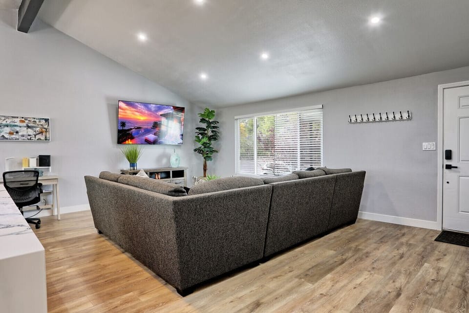 Get cozy in front out your 75` smart TV