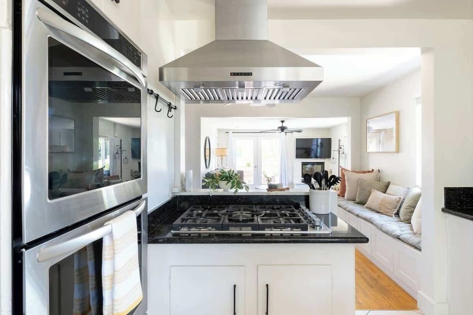 Watch TV while you cook and enjoy the breeze off the patio