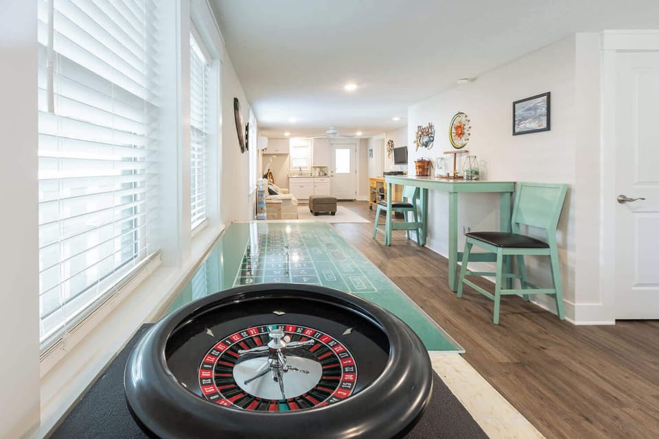 Bottom Floor Den with Game Area and Wet Bar