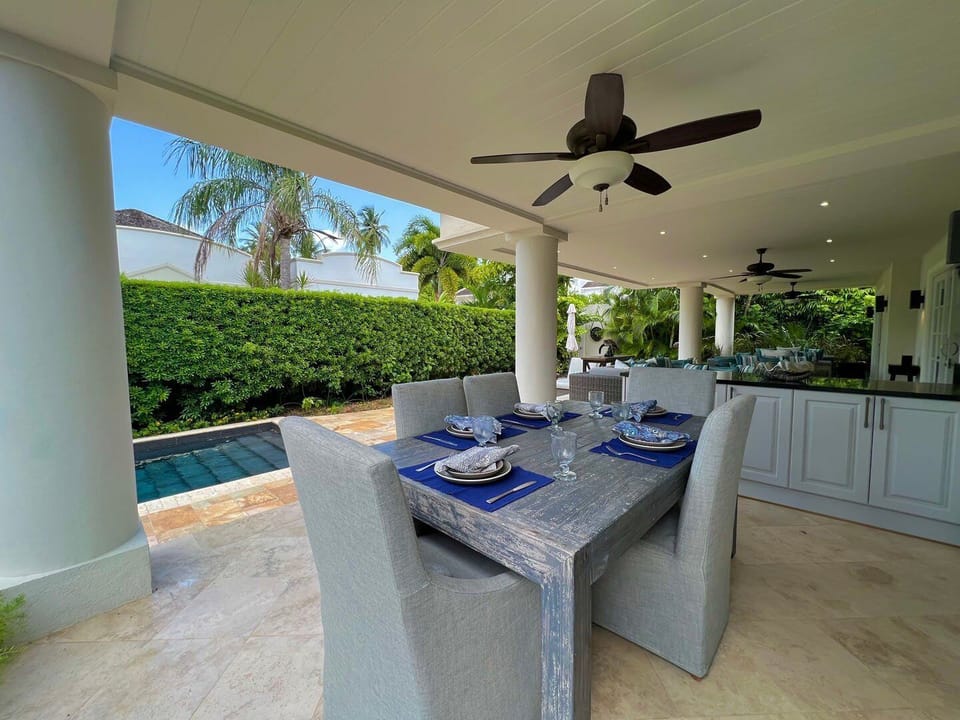 Enjoy alfresco dining under the stars or start your morning with coffee by the pool