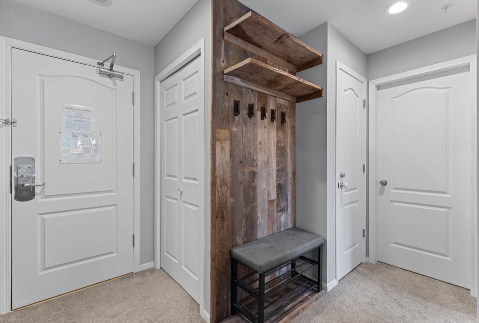 Convenient mudroom storage for coats and boots