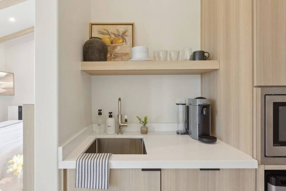 Kitchenette with Nespresso Coffee Machine and Mini Fridge - No Stove