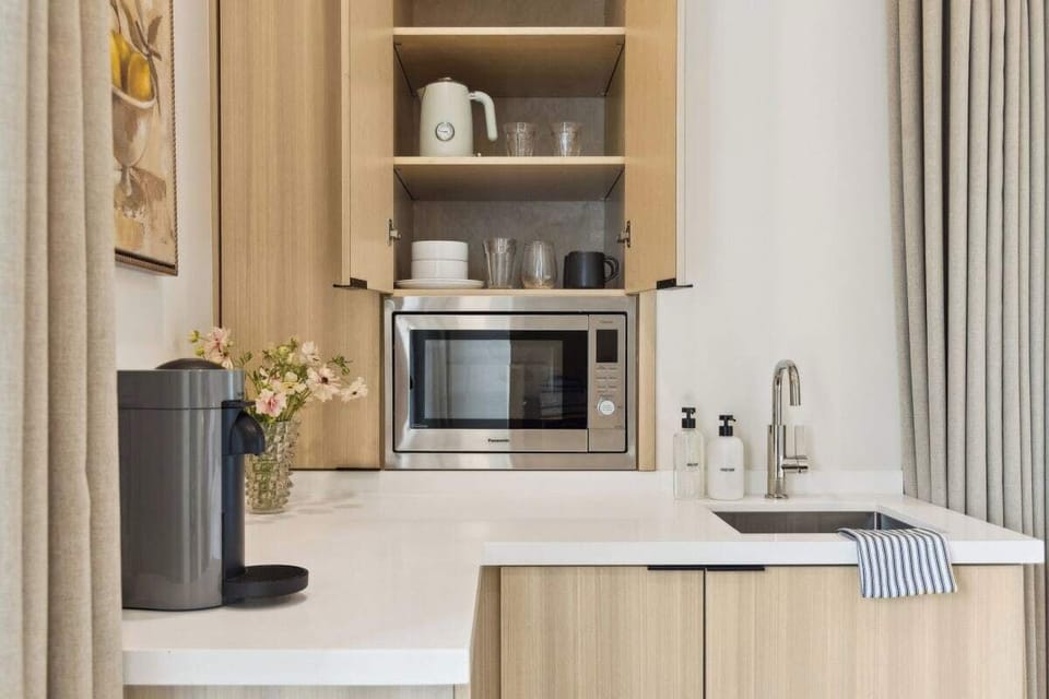 Kitchenette with Nespresso Coffee Machine and Mini Fridge - No Stove