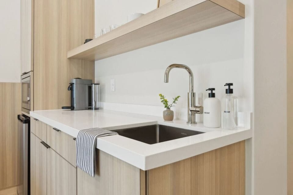 Kitchenette with Nespresso Coffee Machine and Mini Fridge - No Stove