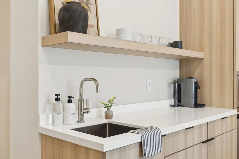 Kitchenette with Nespresso Coffee Machine and Mini Fridge - No Stove