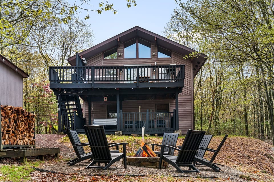 Gather by the firepit or enjoy morning coffee on the deck.