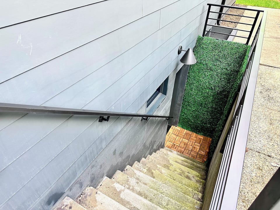 Private studio entrance. Proceed with caution down narrow staircase.