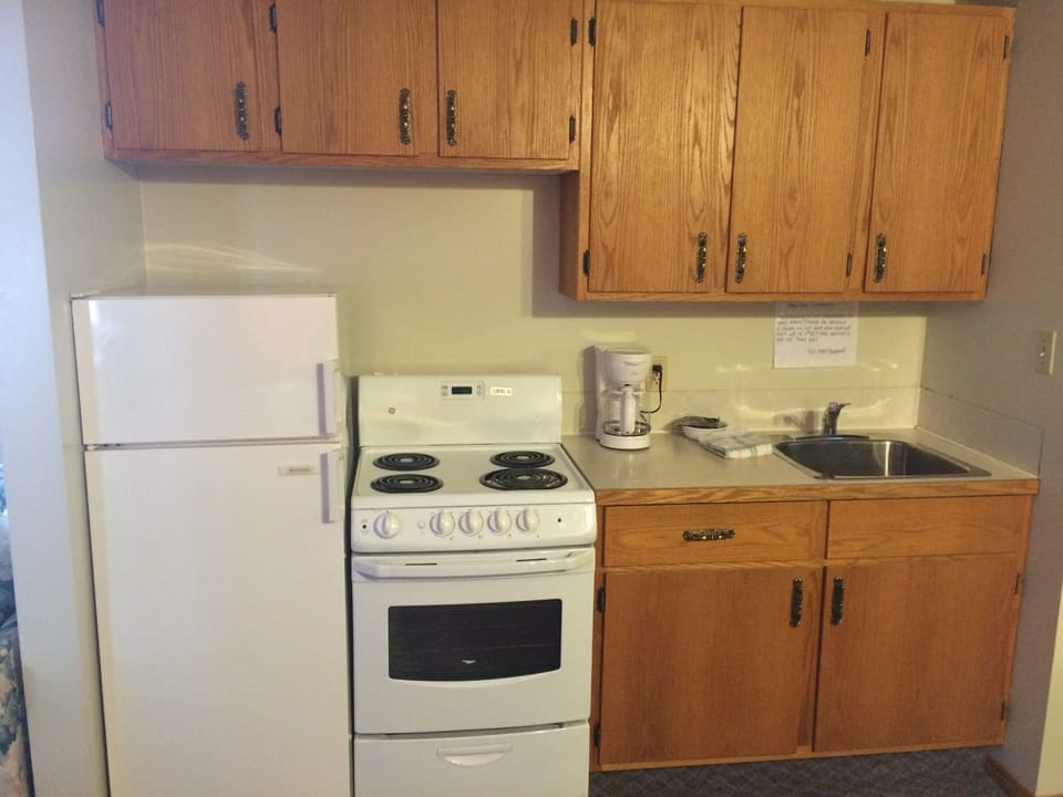 Deluxe Cabin, 2 Queen Beds, Kitchenette | Private kitchen | Coffee/tea maker, fridge, microwave