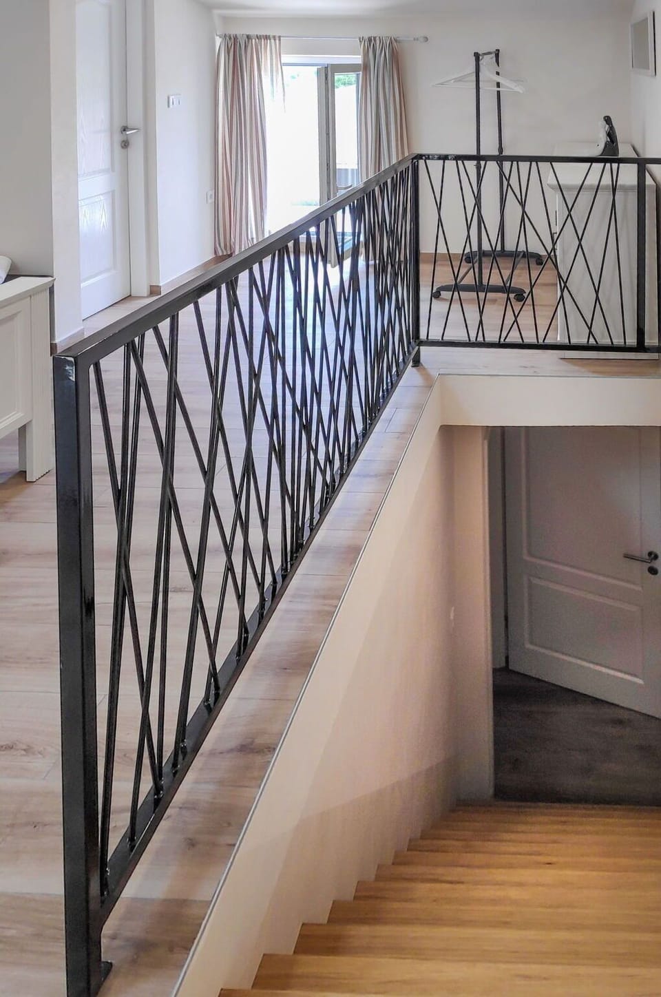 Wood, Handrail, Baluster, Metal, Iron, Stairs, Hardwood, Wood Stain, Natural Material