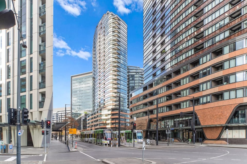 Apartment Building complex with trams stops directly out the front. You are in the free tram Zone.