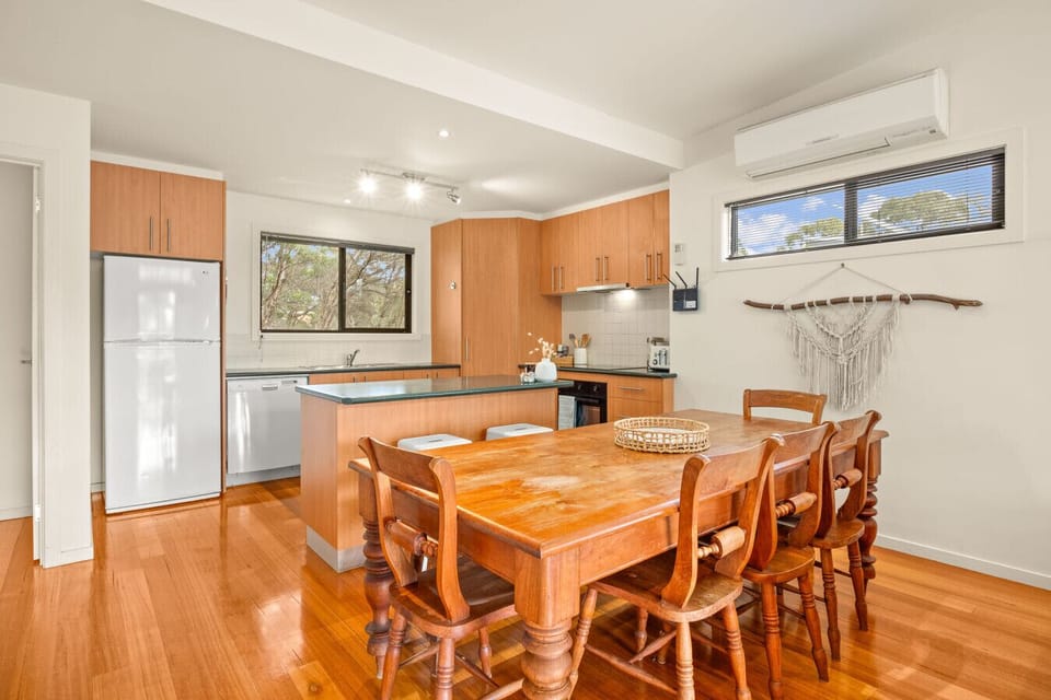 Upstairs Kitchen breakfast bar seat 2 & Dining table seats 8