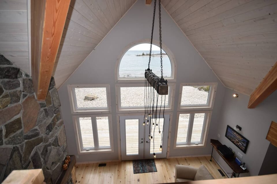 View from second level to Great Room