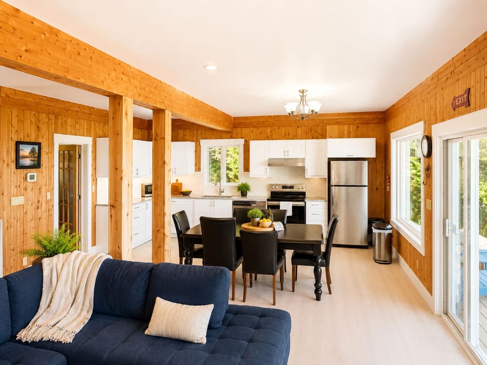 Dining and Kitchen from Living Room