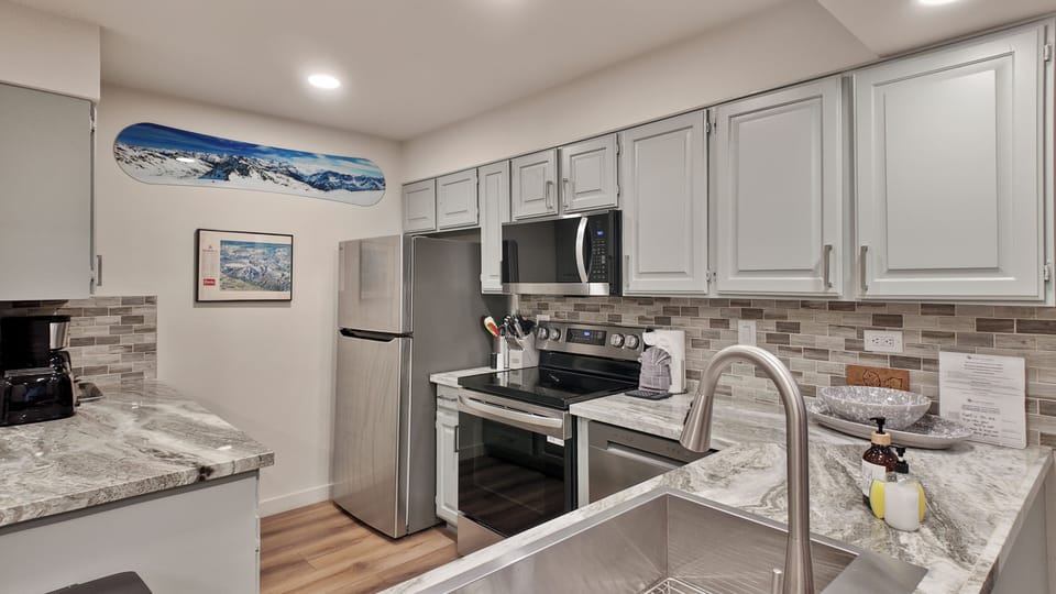 Modern kitchen with stainless appliances