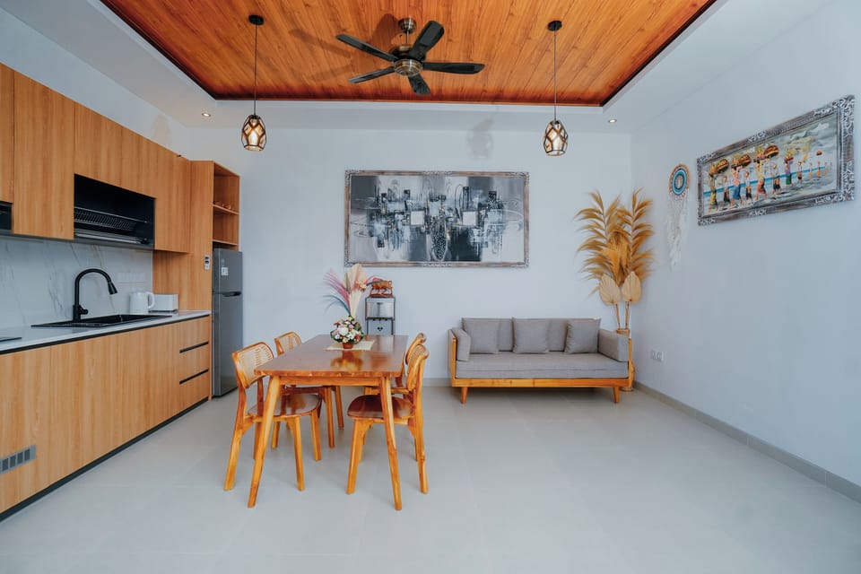 Deluxe Villa, 1 Bedroom, Private Pool | Private kitchen | Fridge, stovetop, electric kettle, cookware/dishes/utensils
