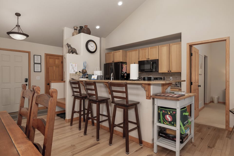 Generous countertop bar perfect for socializing