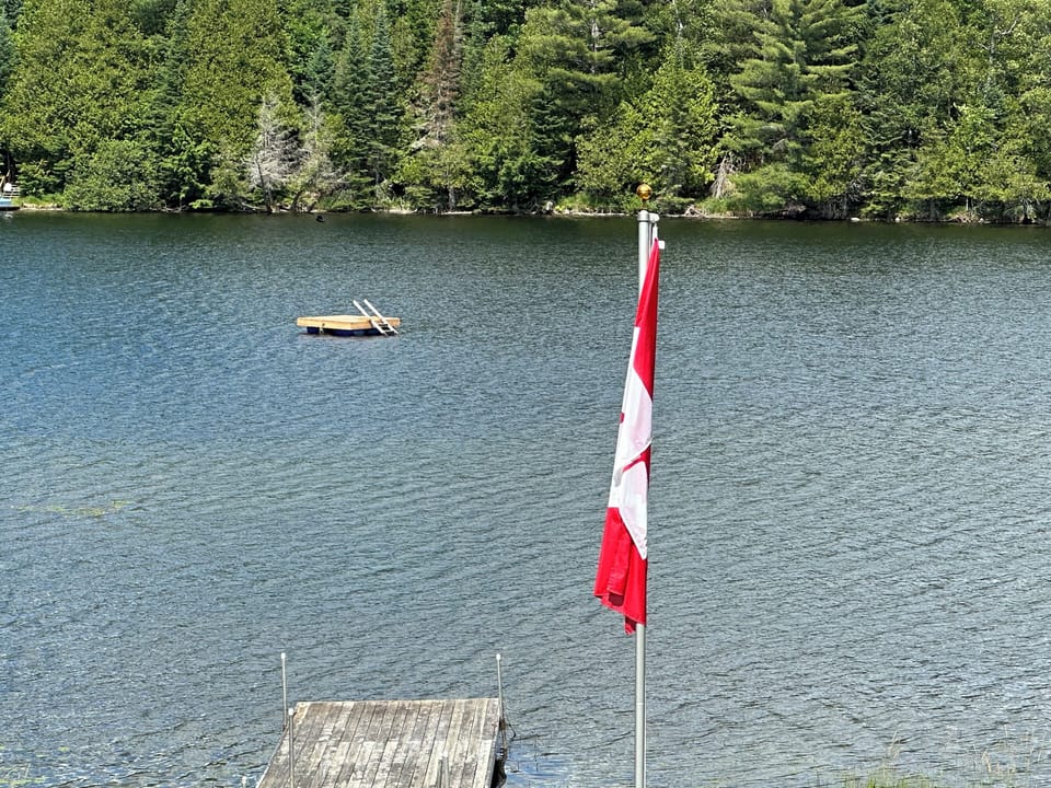 Floating dock in the middle where you can fish/swim-life vests available