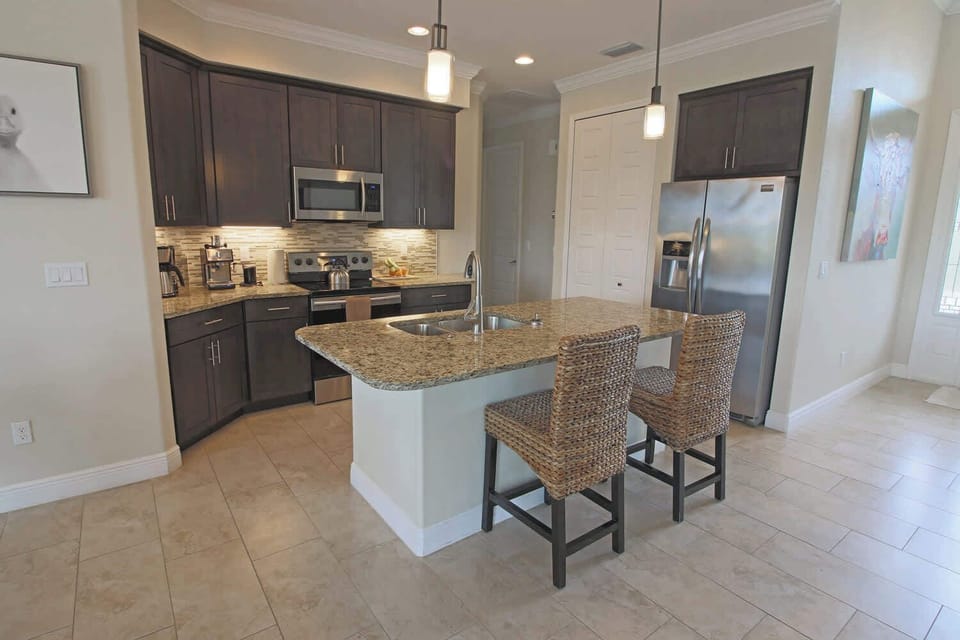 Barstools at the kitchen counter