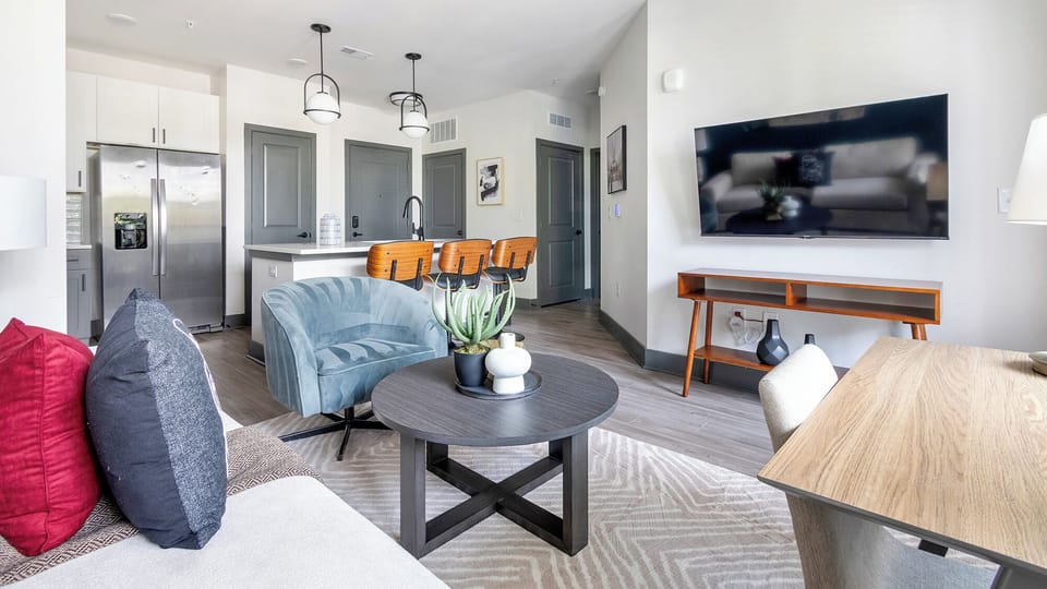 Apartment, 1 Bedroom | Living area | 50-inch Smart TV with digital channels