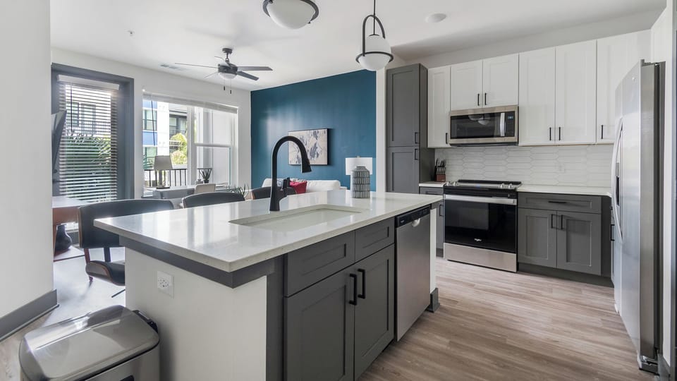 Apartment, 1 Bedroom | Private kitchen | Full-size fridge, oven, stovetop, dishwasher