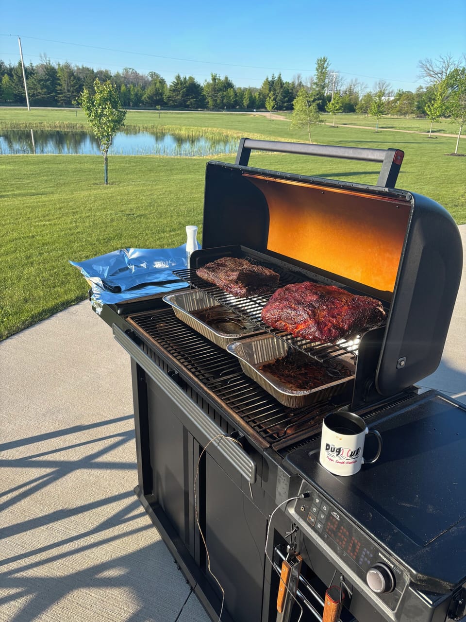 Traeger grill that can be used for cookouts.