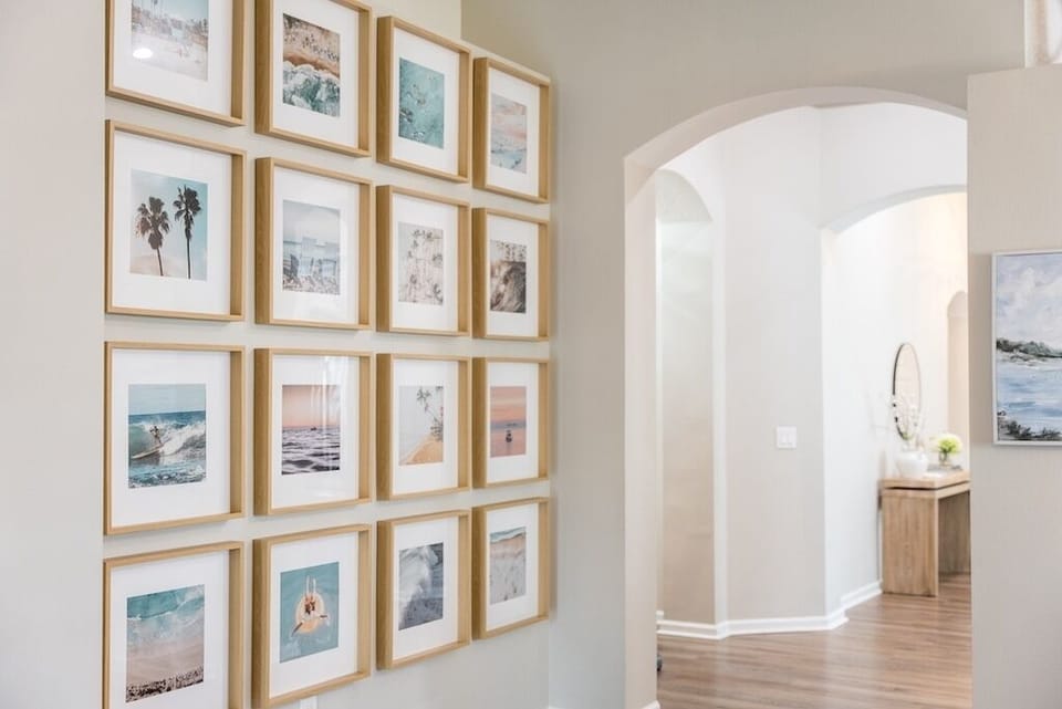 Coastal accents greet you in every corner, including this picture wall.