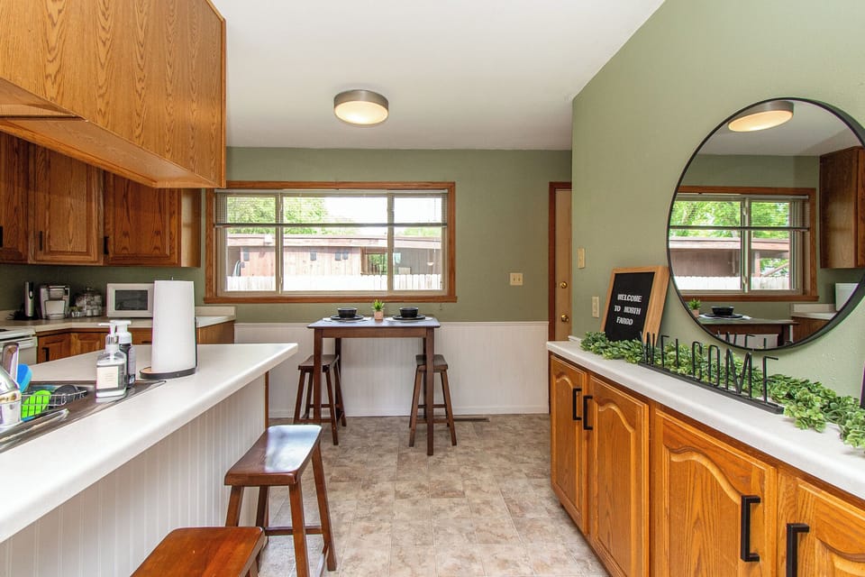 [Kitchen, upstairs] Enjoy a fresh cup of coffee anytime with the Keurig coffee maker, complete with K-Cups