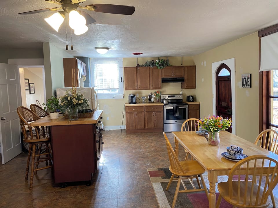 Kitchen connect with dining area