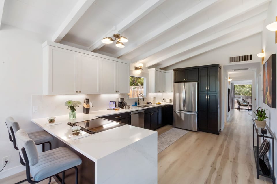 Kitchen island with seating for two.