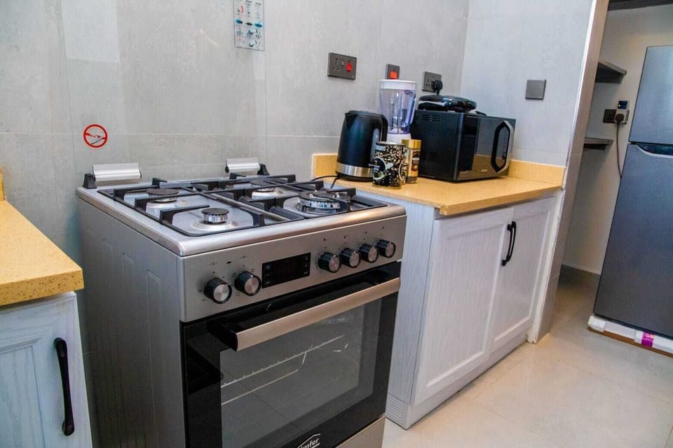 Comfort Apartment, 1 Double Bed, City View | Private kitchenette | Fridge, microwave, oven, stovetop