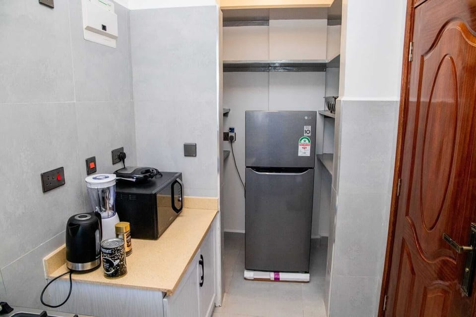 Comfort Apartment, 1 Double Bed, City View | Private kitchenette | Fridge, microwave, oven, stovetop