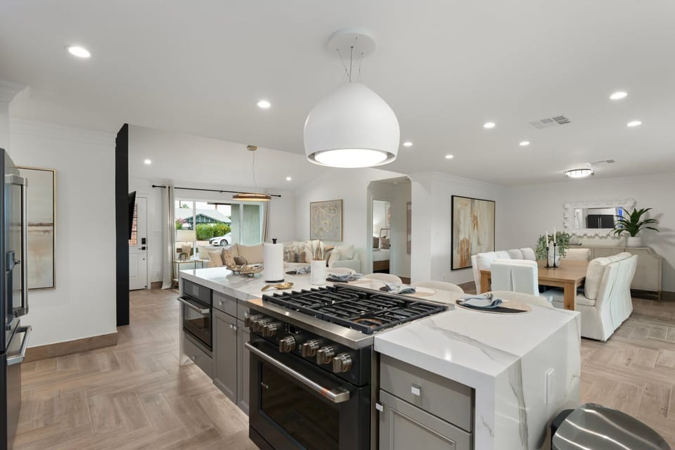 Custom kitchen with high end GE Monogram appliances
