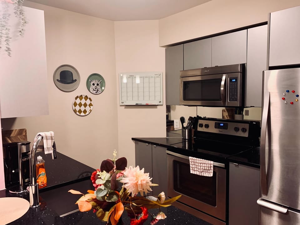 From the stove to the fridge, stainless steel appliances make cooking a breeze.