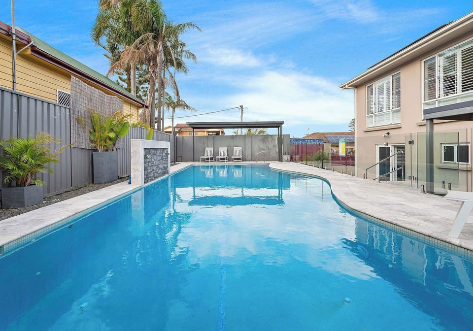 LARGE POOL, SUNLOUNGERS, BBQ AREA, BALCONY OVERLOOKING POOL