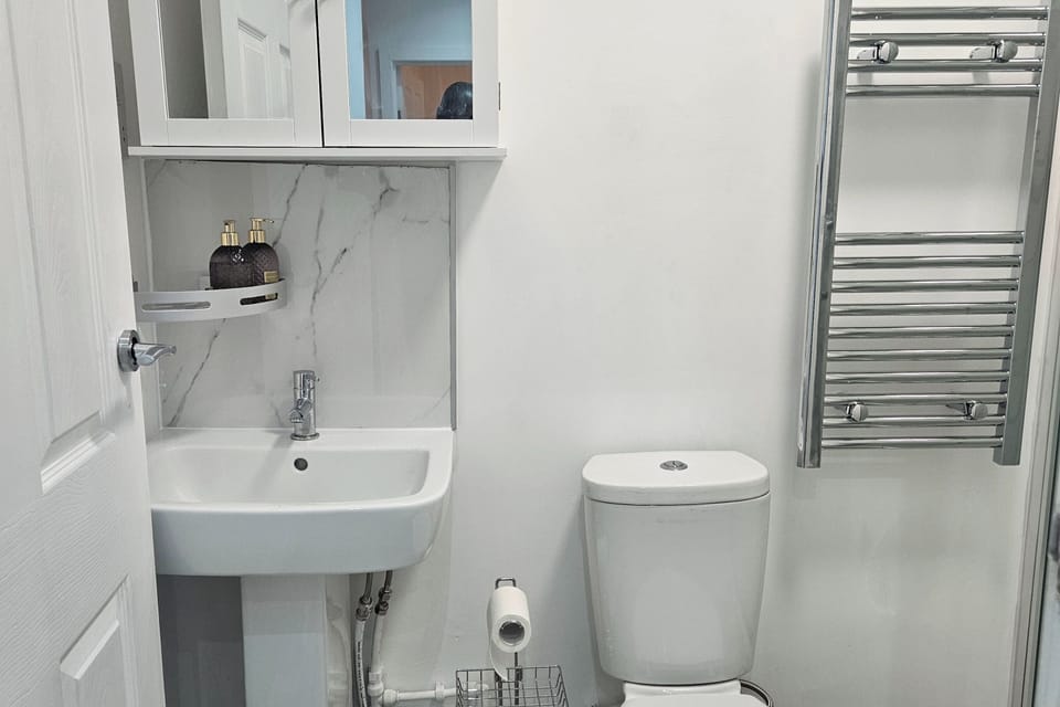 Apartment | Bathroom | Shower, hair dryer, towels